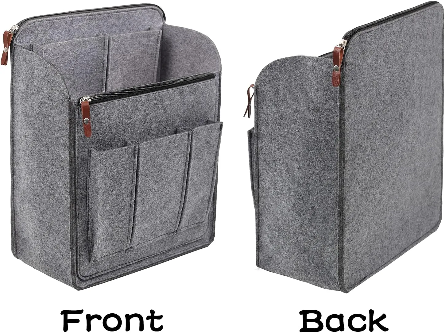Surblue Felt Backpack Organizer Insert for Travel Rucksack and Daypack, Bag Insert Liner Pocket with Zipper, Large Capacity Divider Foldable Shoulder Bag Organizer for Men and Women, (Grey, XL)