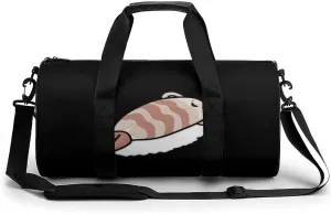 Sushi Bed Cylindrical Gym Duffle Bag Foldable Weekender Bags Lightweight Travel Handbag