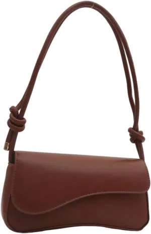 SweatyRocks Women's Asymmetrical Flap Shoulder Bag Adjustable Knot Strap Top Handle Purses