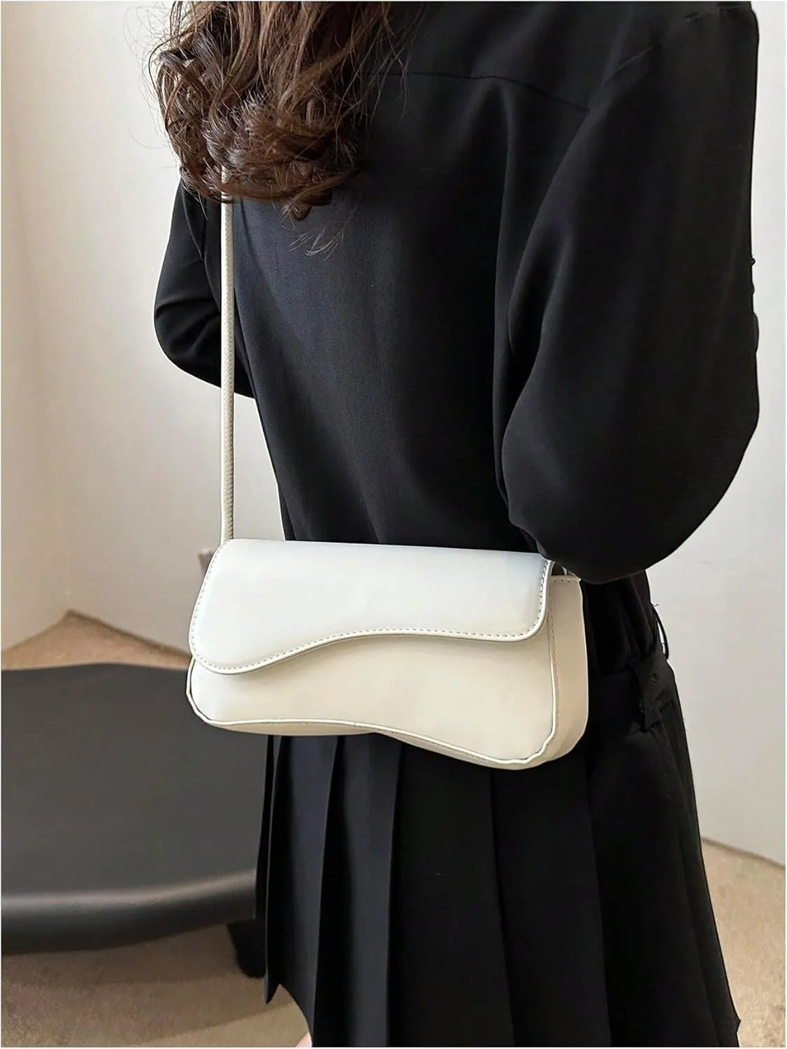 SweatyRocks Women's Asymmetrical Flap Shoulder Bag Adjustable Knot Strap Top Handle Purses