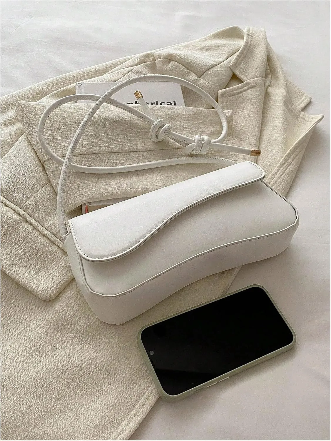 SweatyRocks Women's Asymmetrical Flap Shoulder Bag Adjustable Knot Strap Top Handle Purses
