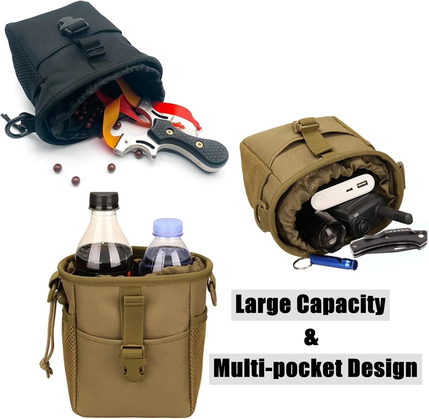 Tactical Molle Dump Pouch Roll-Up Drawstring Magazine Utility Pouch Folding Dump Bag Military Belt Ammo pouch