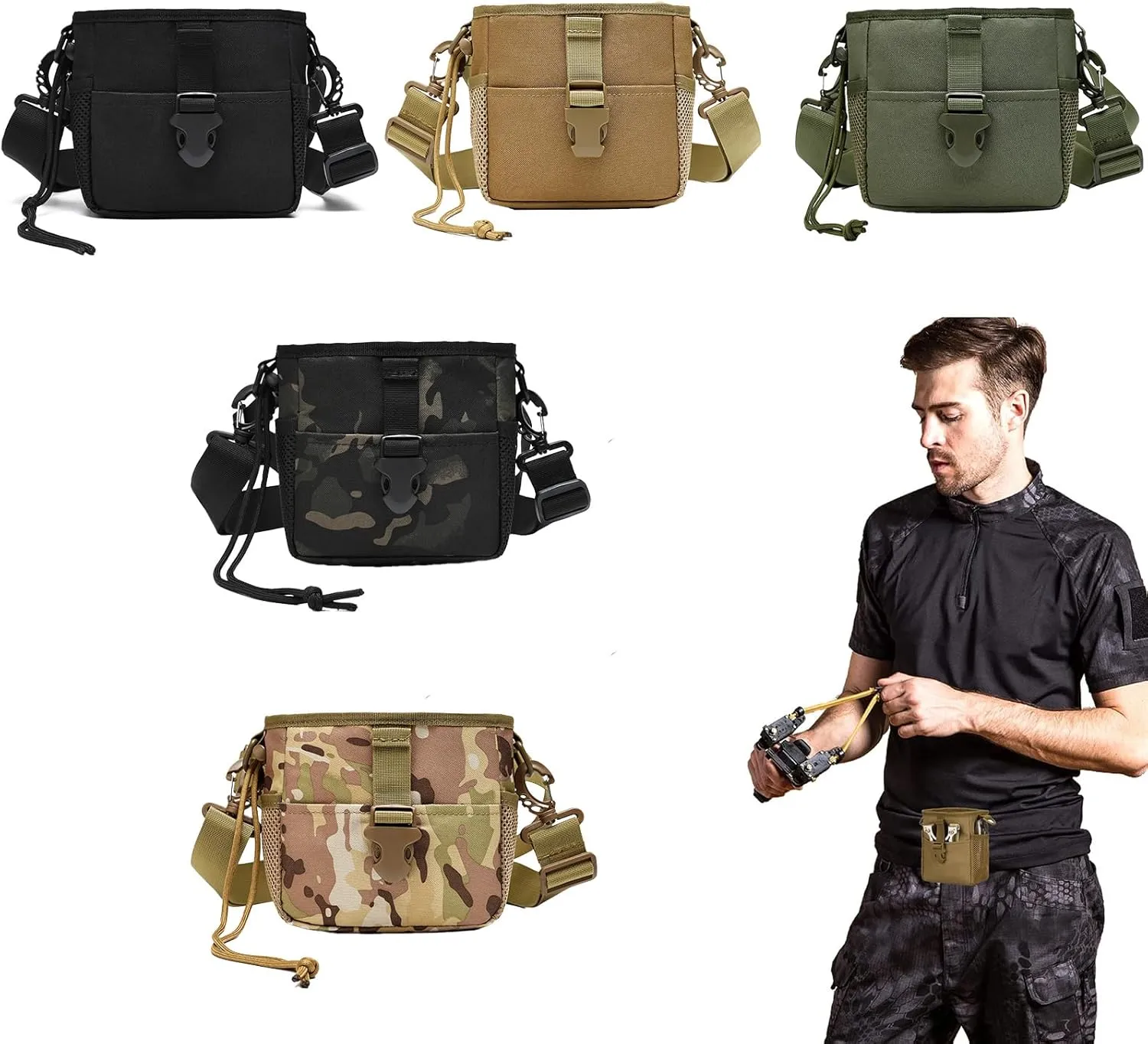 Tactical Molle Dump Pouch Roll-Up Drawstring Magazine Utility Pouch Folding Dump Bag Military Belt Ammo pouch