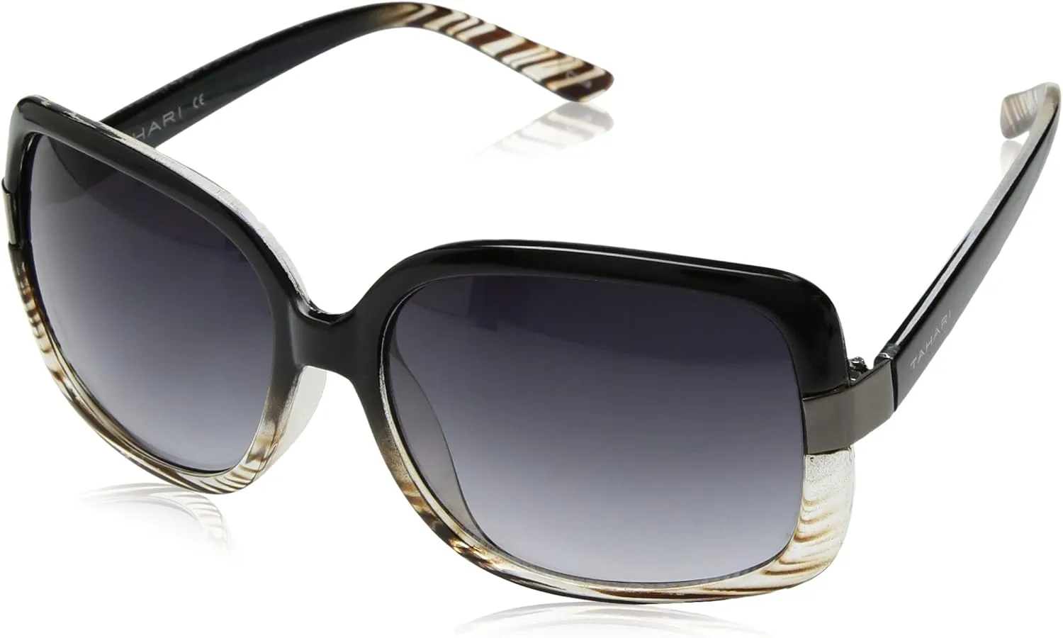 TAHARI Women's Th124 Oversized 100% Uv400 Protective Rectangular Sunglasses. Elegant Gifts for Her, 58 Mm