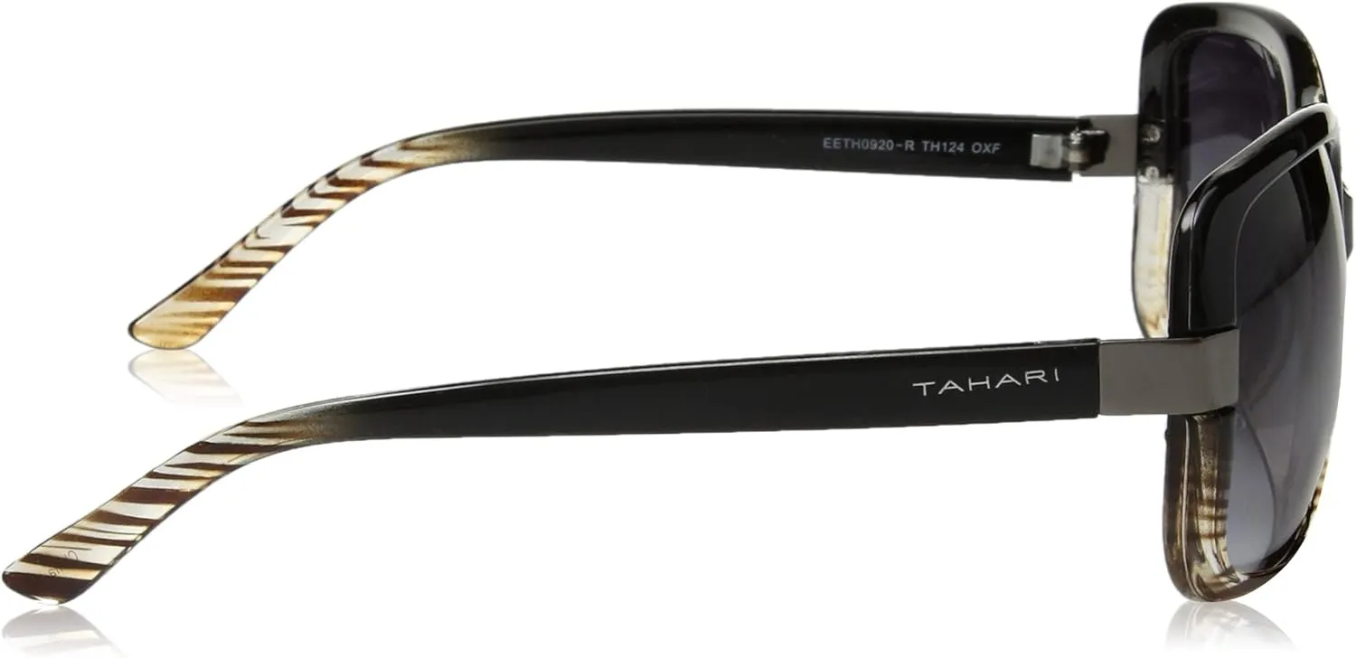 TAHARI Women's Th124 Oversized 100% Uv400 Protective Rectangular Sunglasses. Elegant Gifts for Her, 58 Mm
