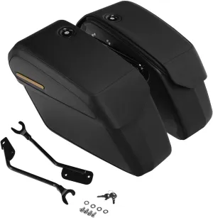 TCMT Detachable Saddlebags Fit For Harley Fat Boy FLFBS Breakout FXBR 2018-2024 Black
