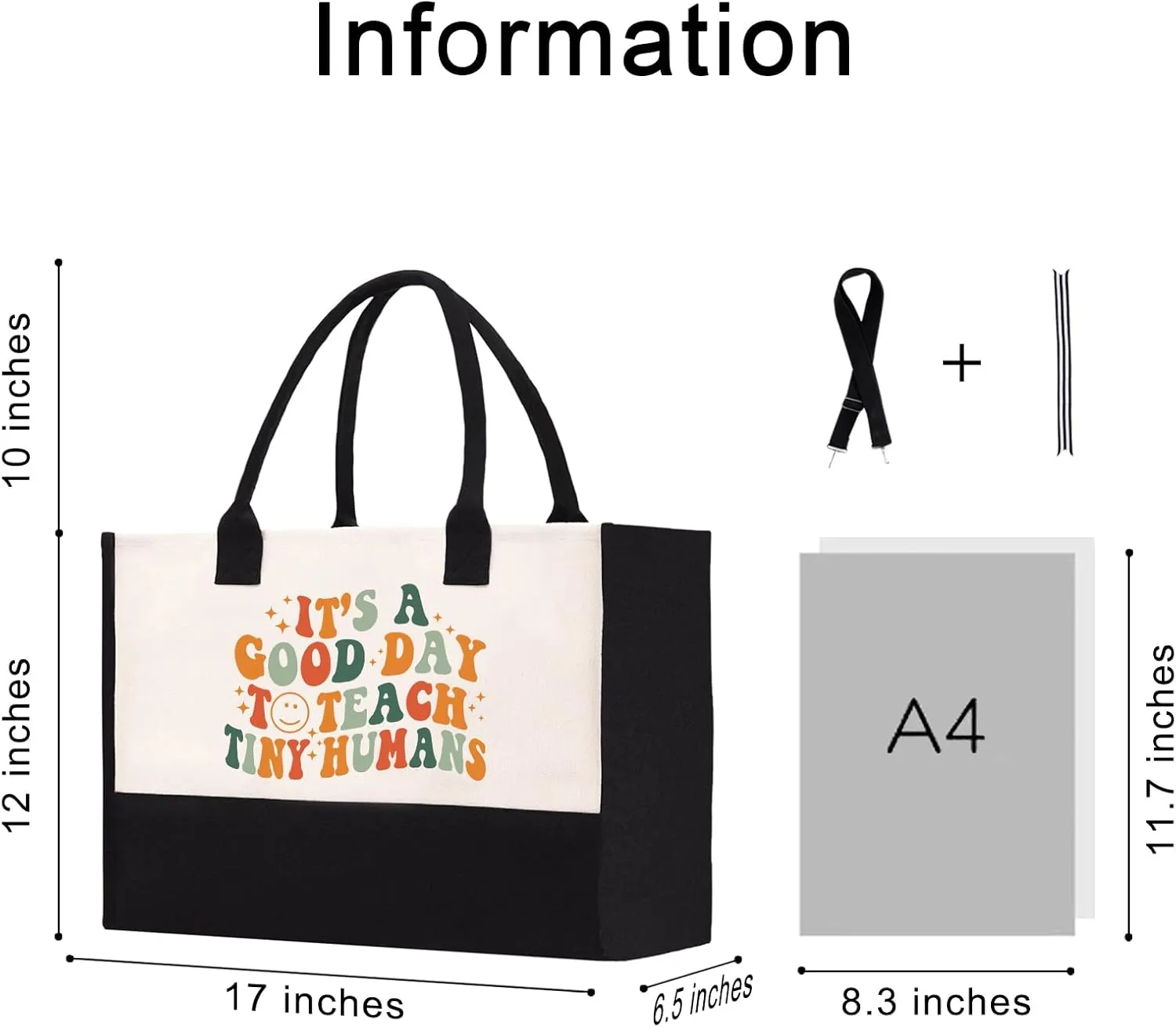 Teacher Appreciation Canvas Tote Bag - Aesthetic Gift for Women - Christmas Teacher Gift