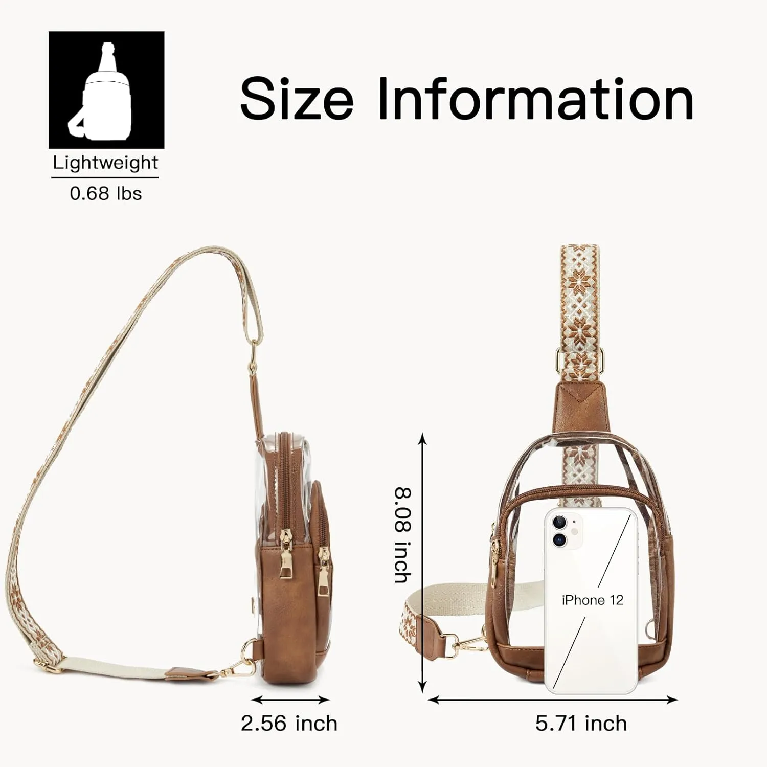 Telena Clear Bag for Stadium Events Women's Clear Purses for Women Stadium Crossbody Bag