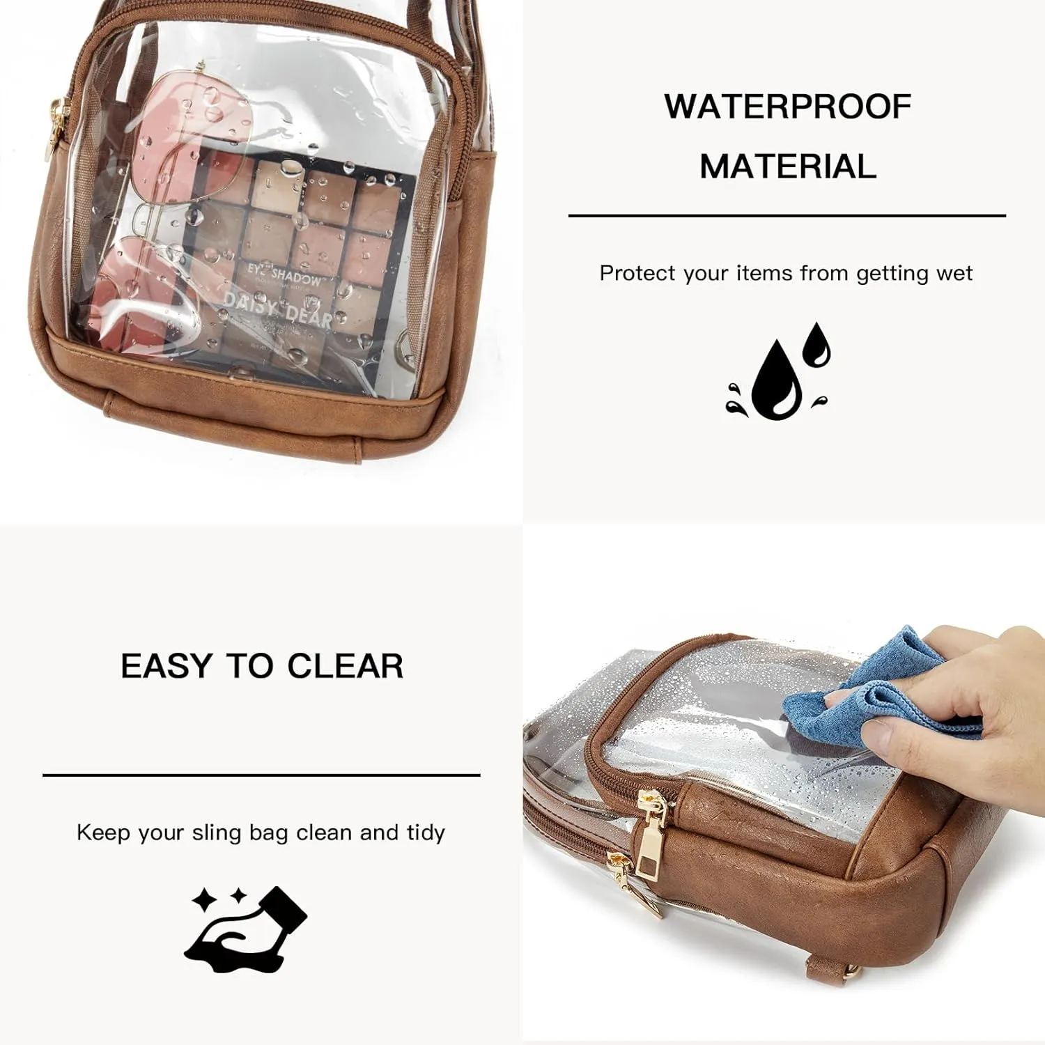 Telena Clear Bag for Stadium Events Women's Clear Purses for Women Stadium Crossbody Bag