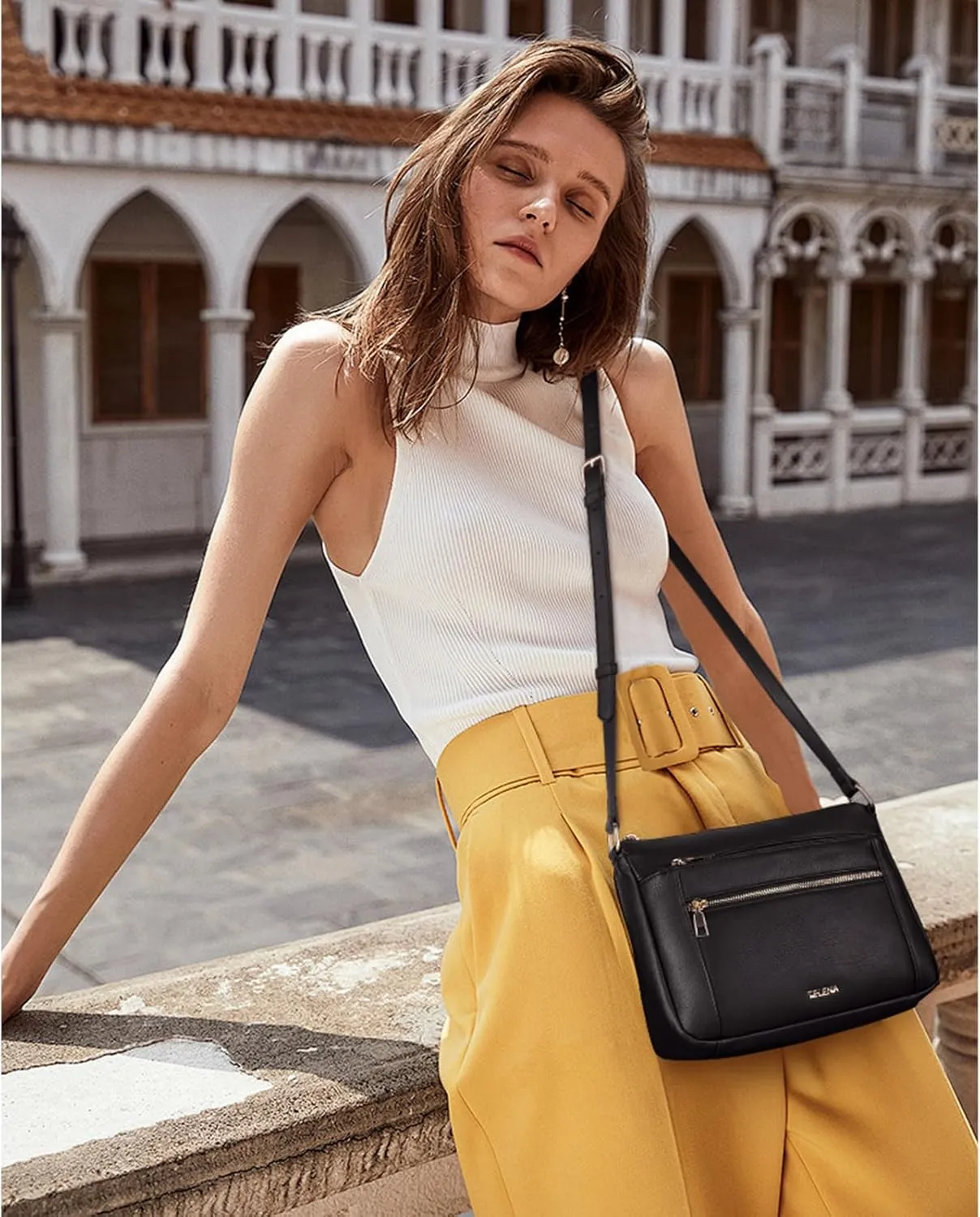 Telena Crossbody Bags for Women, Leather Cross body Purse With Adjustable Strap