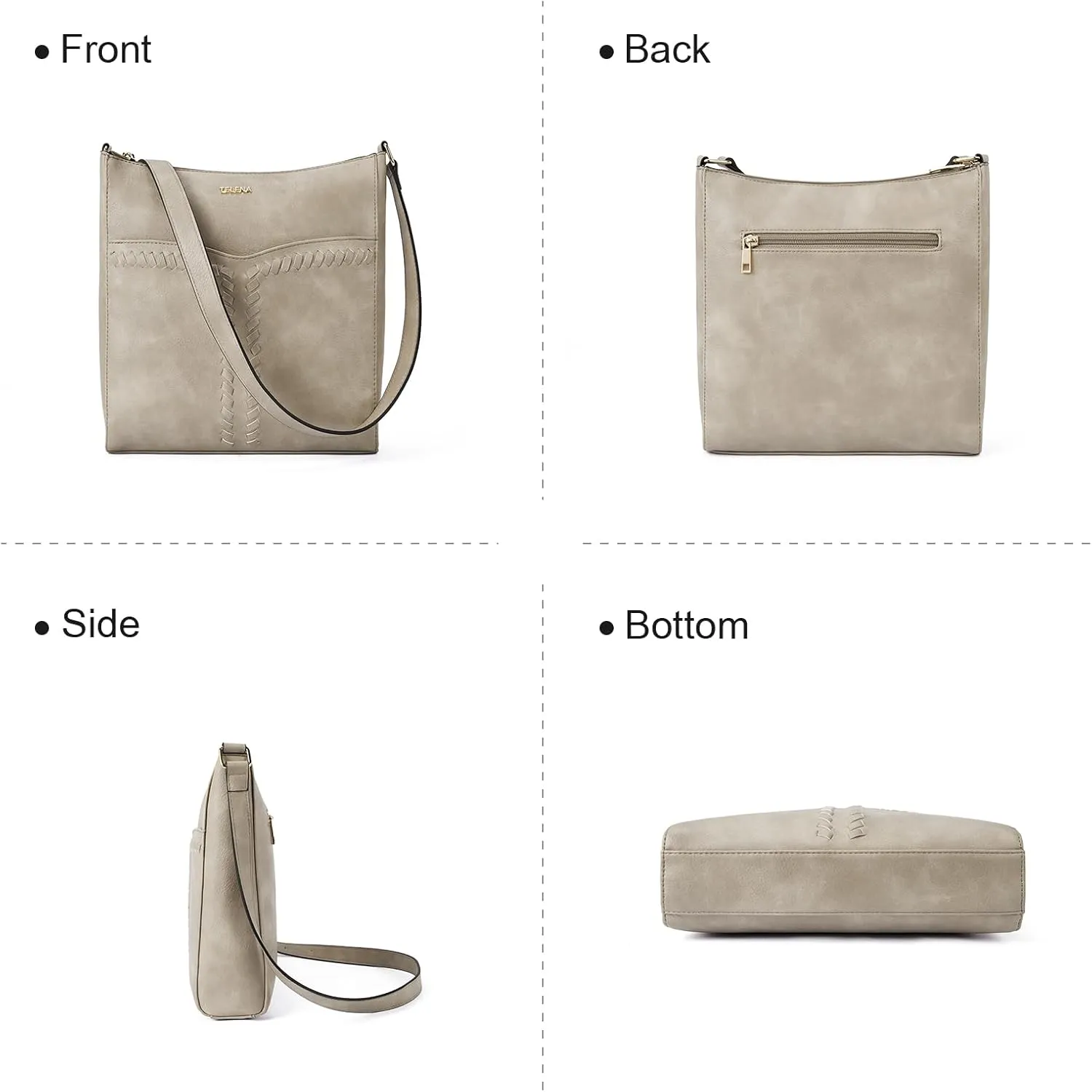 Telena Crossbody Purses for Women Trendy Vegan Leather Purses Bucket Hobo Bags Handbags with Adjustable Guitar Strap
