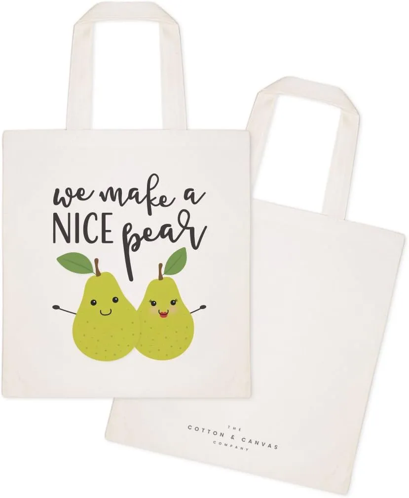The Cotton & Canvas Co. Food Pun Reusable Grocery Bag and Farmers Market Tote Bag
