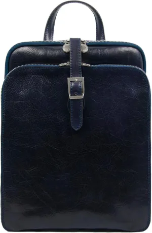 Time Resistance Leather Backpack Convertible to Shoulder Bag - Handmade For Laptops up to 12 Inches Daybag Rucksack