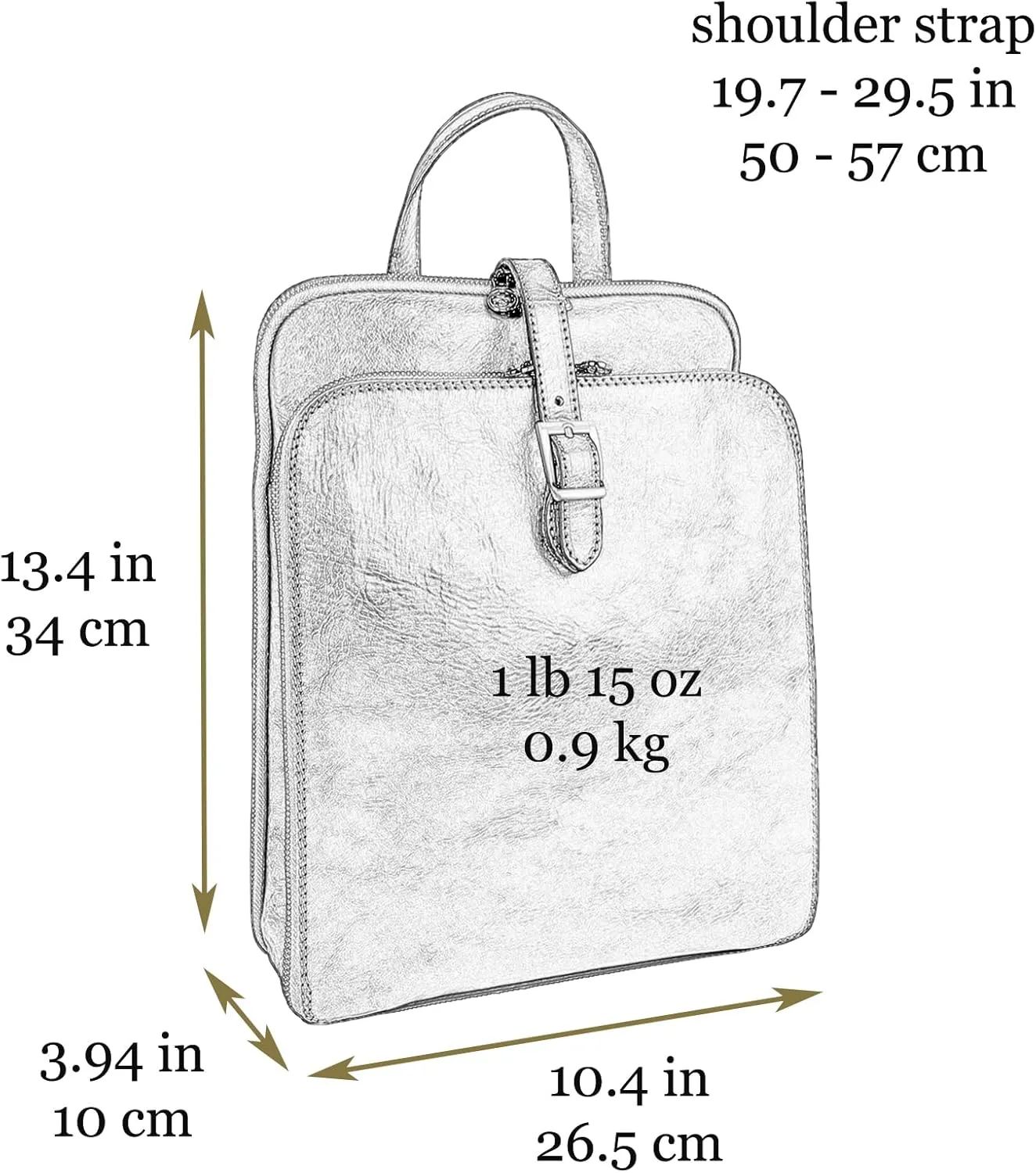 Time Resistance Leather Backpack Convertible to Shoulder Bag - Handmade For Laptops up to 12in Daybag Rucksack