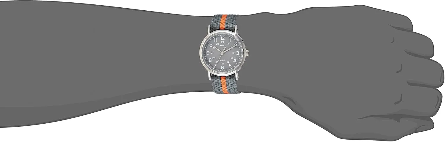Timex Weekender 38mm Unisex Analog Watch | INDIGLO Backlight | Adjustable Durable Nylon Fabric Slip Through Strap | 24 Hour Time