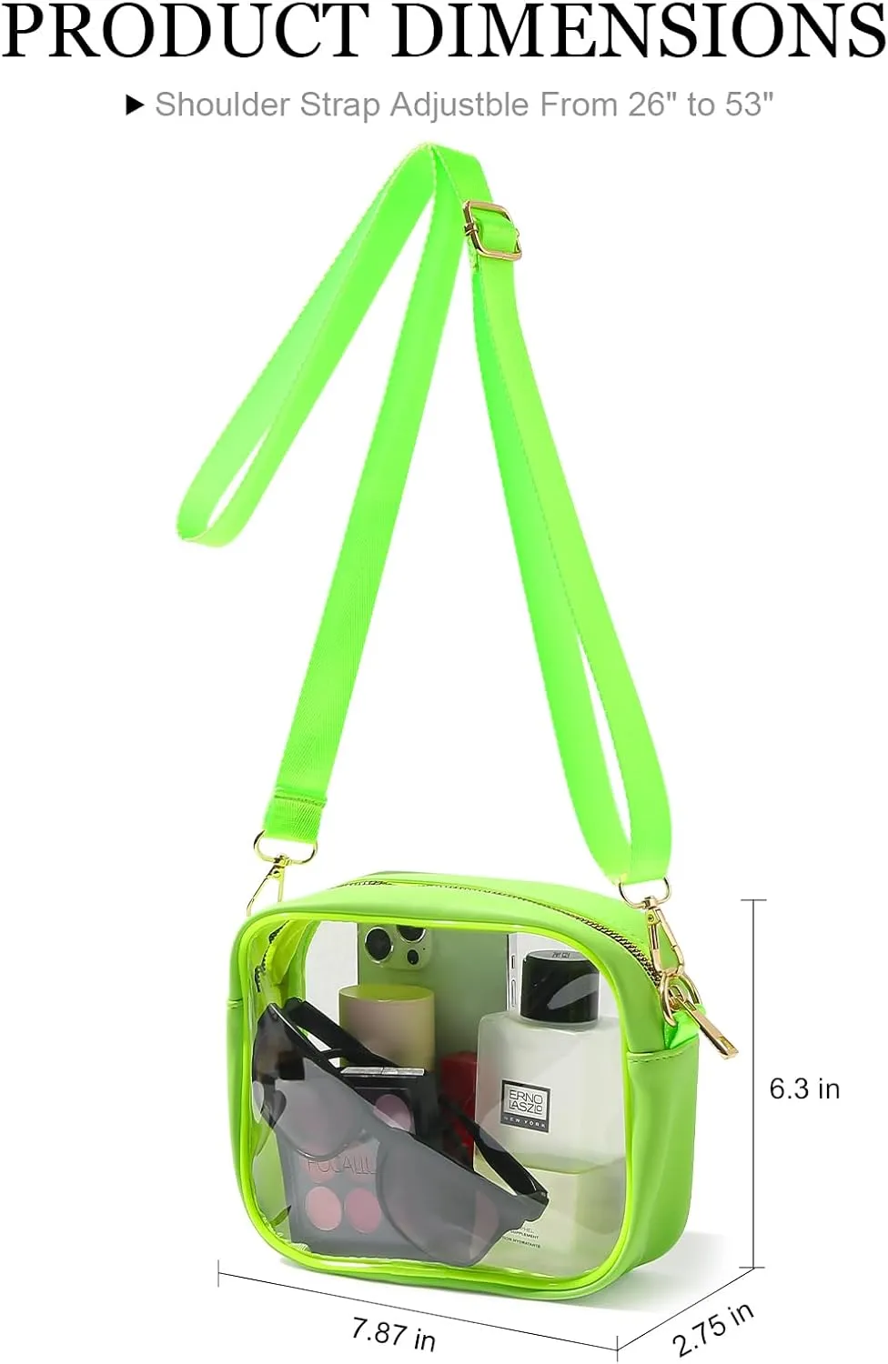 TOBVZOO Clear Bag Stadium Approved, Crossbody Transparent Bag for Concerts Sports Events, Purses for Men & Women
