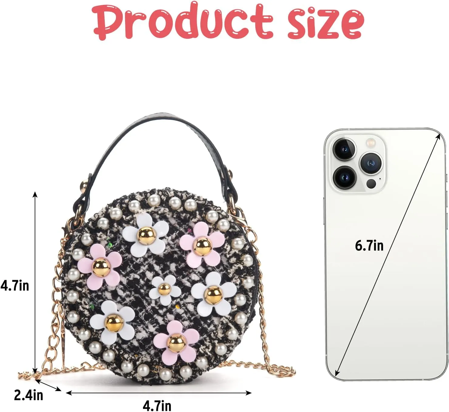 Toddler Purse for Girls Age 2-14, Flower Girl Purse Gift for Christmas