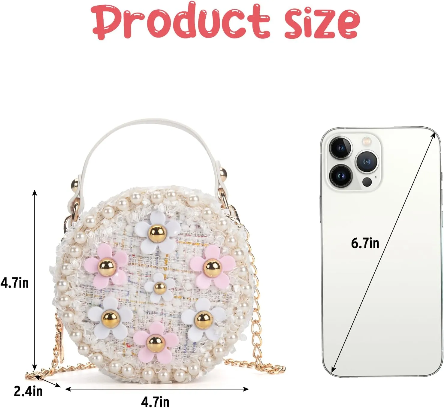 Toddler Purse for Girls Age 2-14, Flower Girl Purse Gift for Christmas