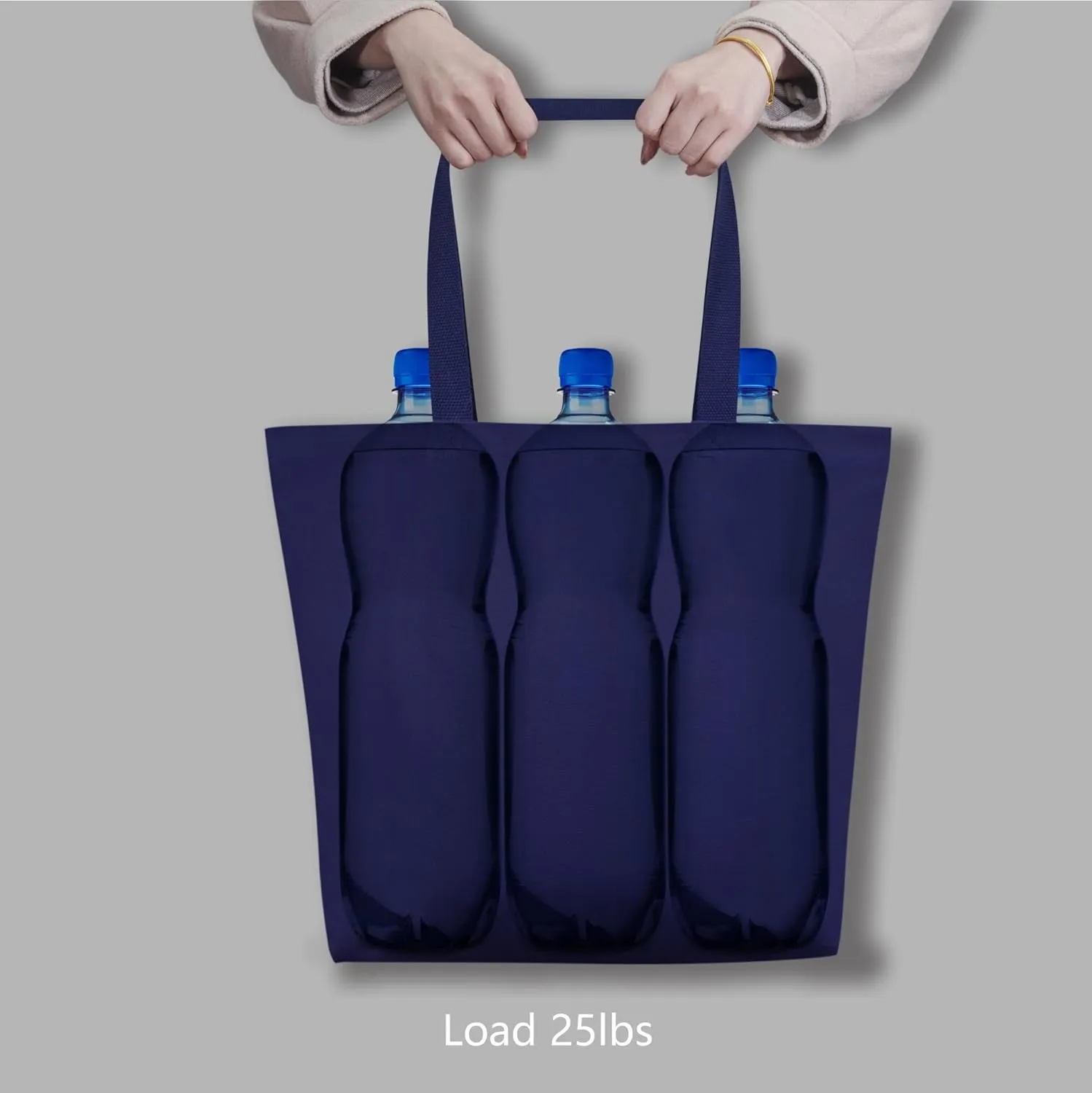 TOPDesign 2-Pack Canvas Tote Bags with Magnetic Snap, Reusable Grocery Shopping Bags, DIY Your Creative Designs