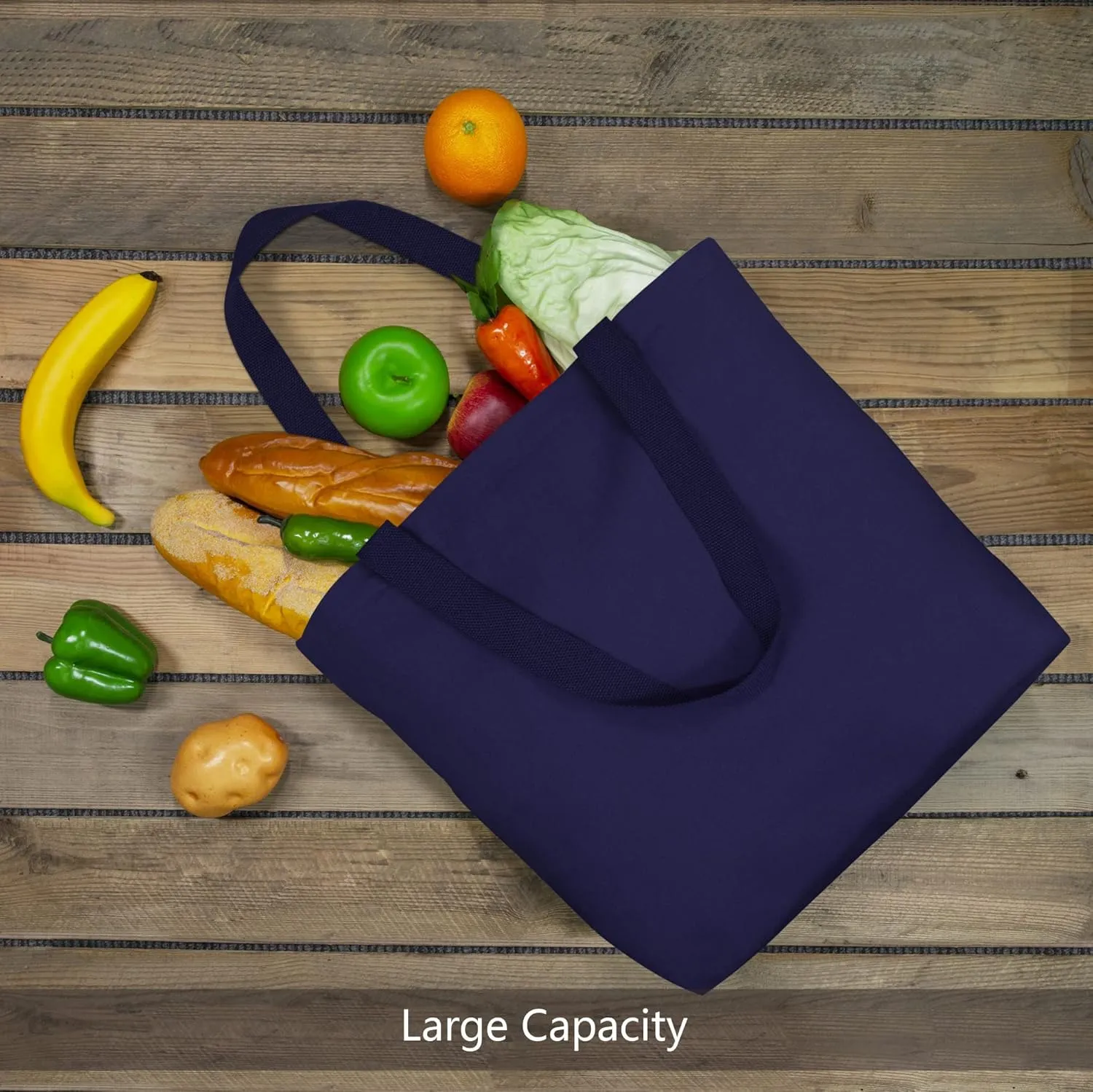 TOPDesign 2-Pack Canvas Tote Bags with Magnetic Snap, Reusable Grocery Shopping Bags, DIY Your Creative Designs