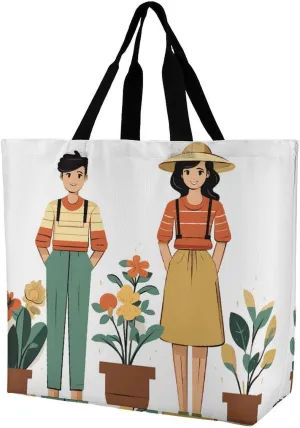 Tote Bag for Women Large Capacity Tote Bags Two Ghost Statues Handbag Crossbody Bag Shopping Bags Shoulder Bag