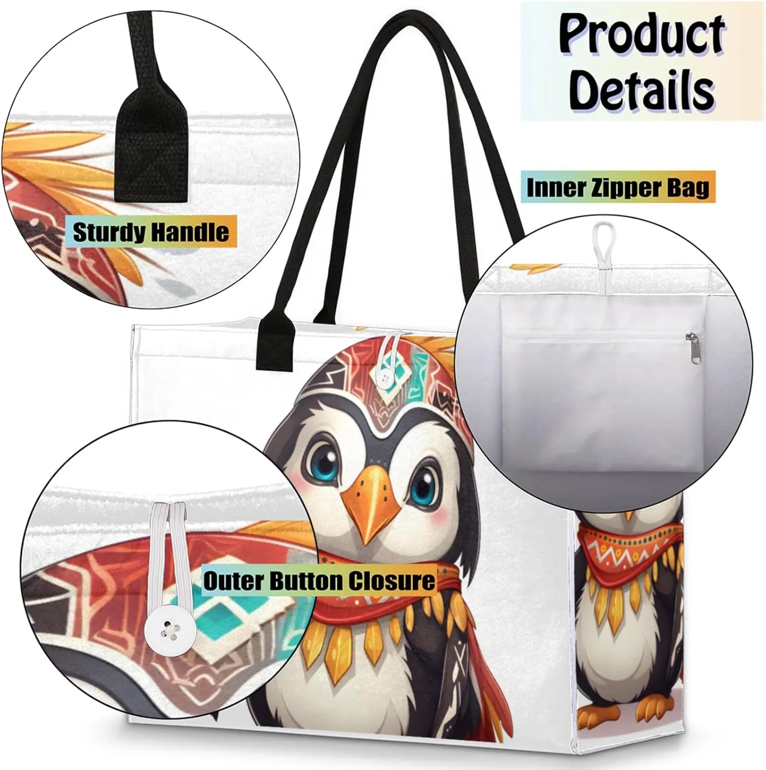 Tote Bag for Women Reusable Canvas Shoulder Bag