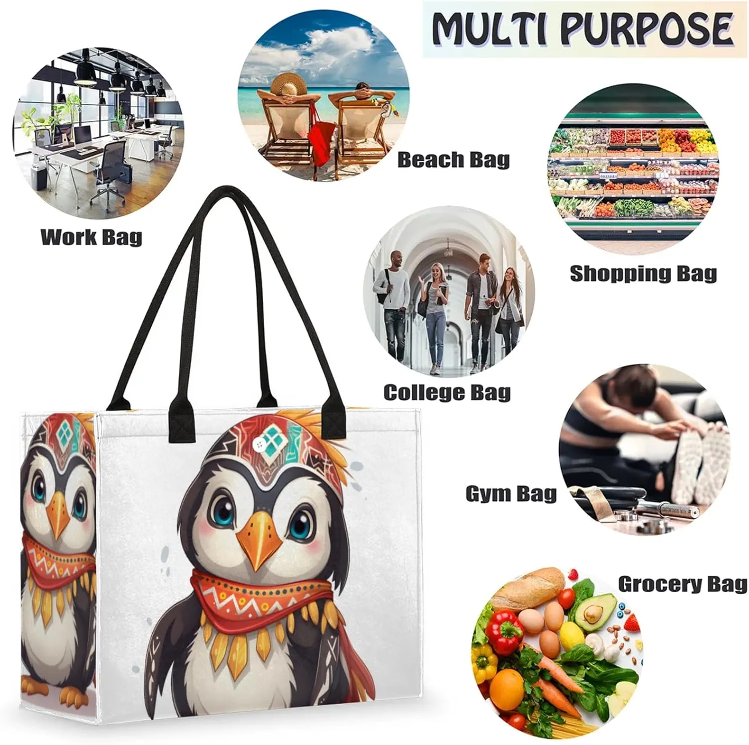 Tote Bag for Women Reusable Canvas Shoulder Bag