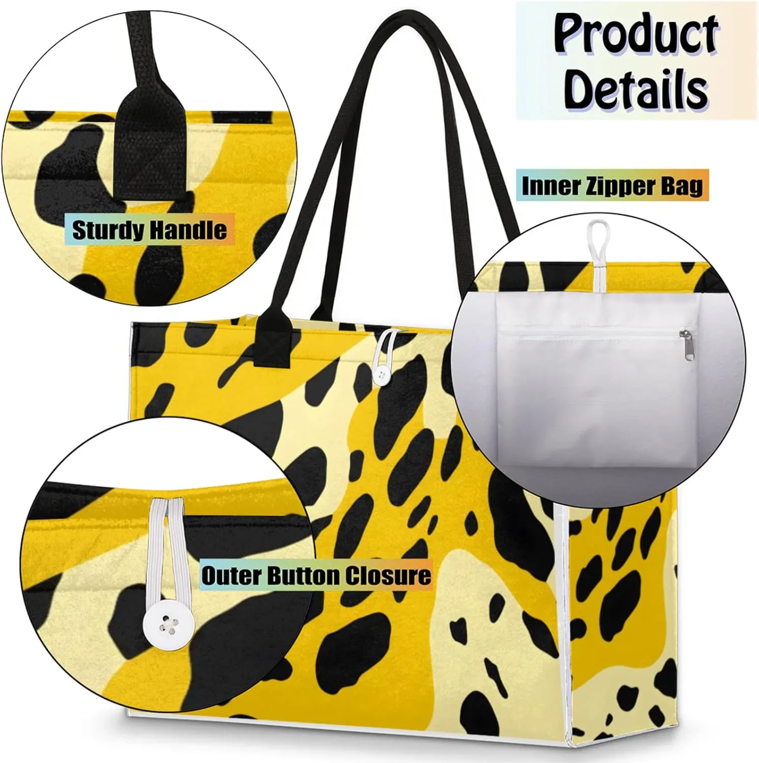Tote Bag for Women Reusable Canvas Shoulder Bag
