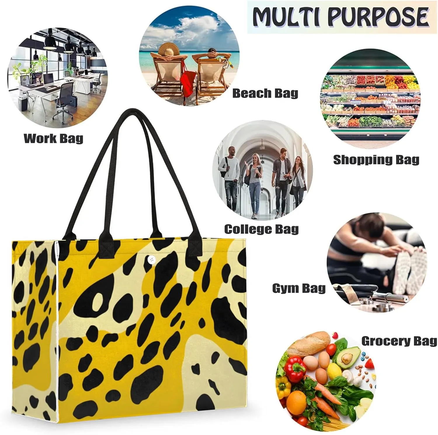 Tote Bag for Women Reusable Canvas Shoulder Bag