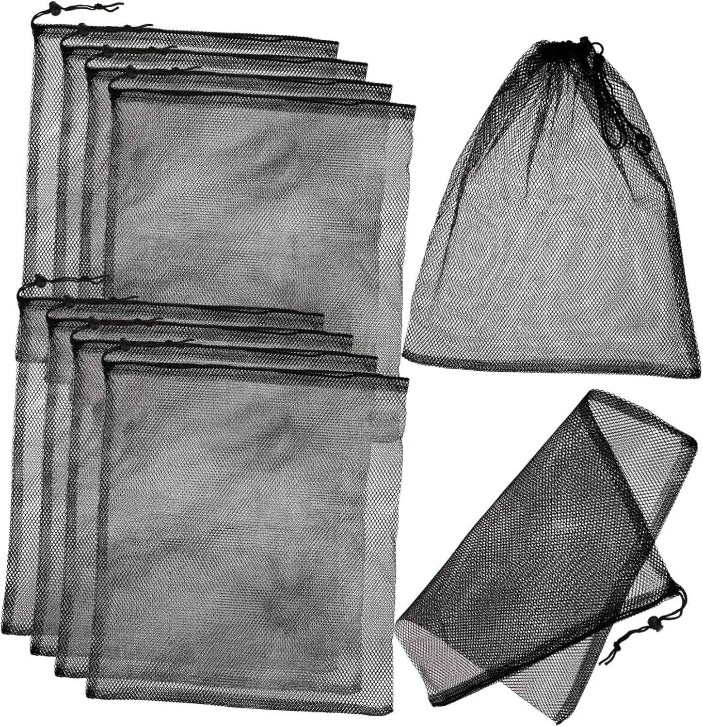 Toyvian 10 Pcs Polyester Mesh Drawstring Bags Versatile Storage for Sports Travel Clothes and Picnic Supplies Convenient Net Bags for Easy Carrying and Organization