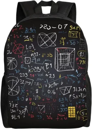 Travel Backpack for Women Men Lightweight 17 inch Laptop Bag mathematics and physics Backpack Casual Daypack
