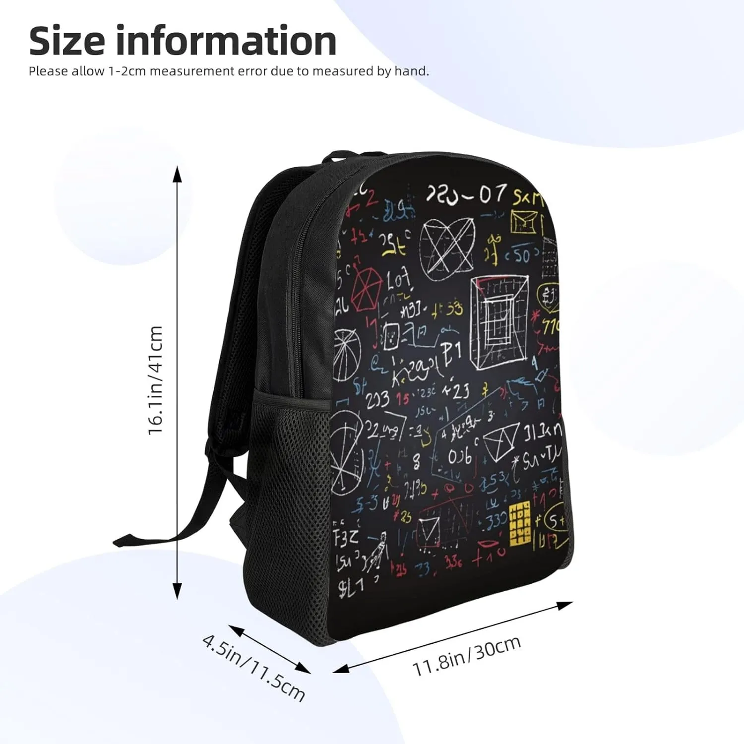Travel Backpack for Women Men Lightweight 17 inch Laptop Bag mathematics and physics Backpack Casual Daypack