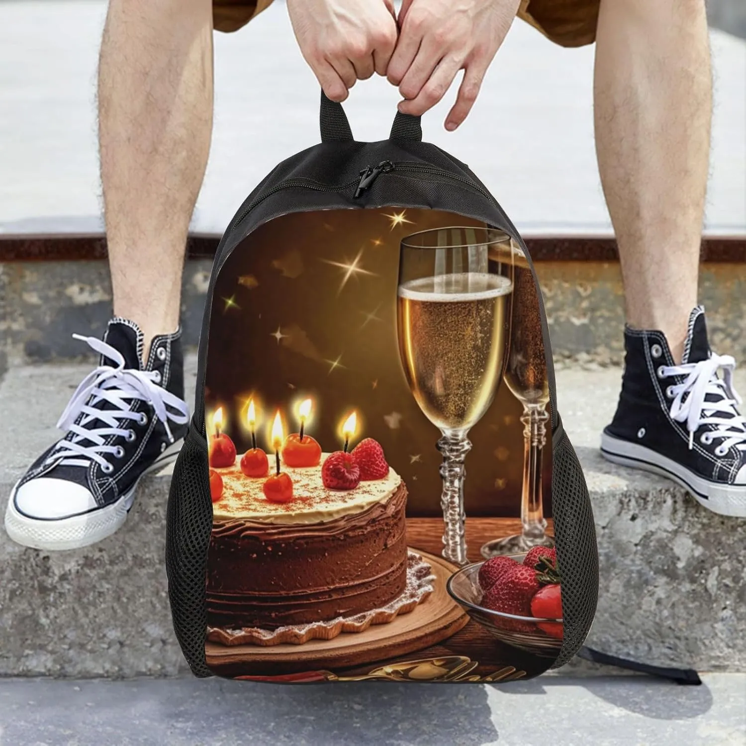 Travel Backpack Toast to your birthday Carry on Backpack Lightweight Business 16inches Laptop Backpack for Men Women