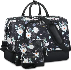 Travel Weekender Bag for Women, Overnight Bag with Shoe Compartment, Oversized Travel Duffel Bag Carry On Tote with Trolley Sleeve 21" for Weekend Travel Business Trip