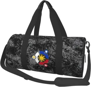 Tribal Philippines Filipino Sun and Stars Convertible Garment Bag with Shoulder Strap, Carry on Garment Duffel Bag for Men Women - Rolling Foldable for Travel Luggage Bags (Black)
