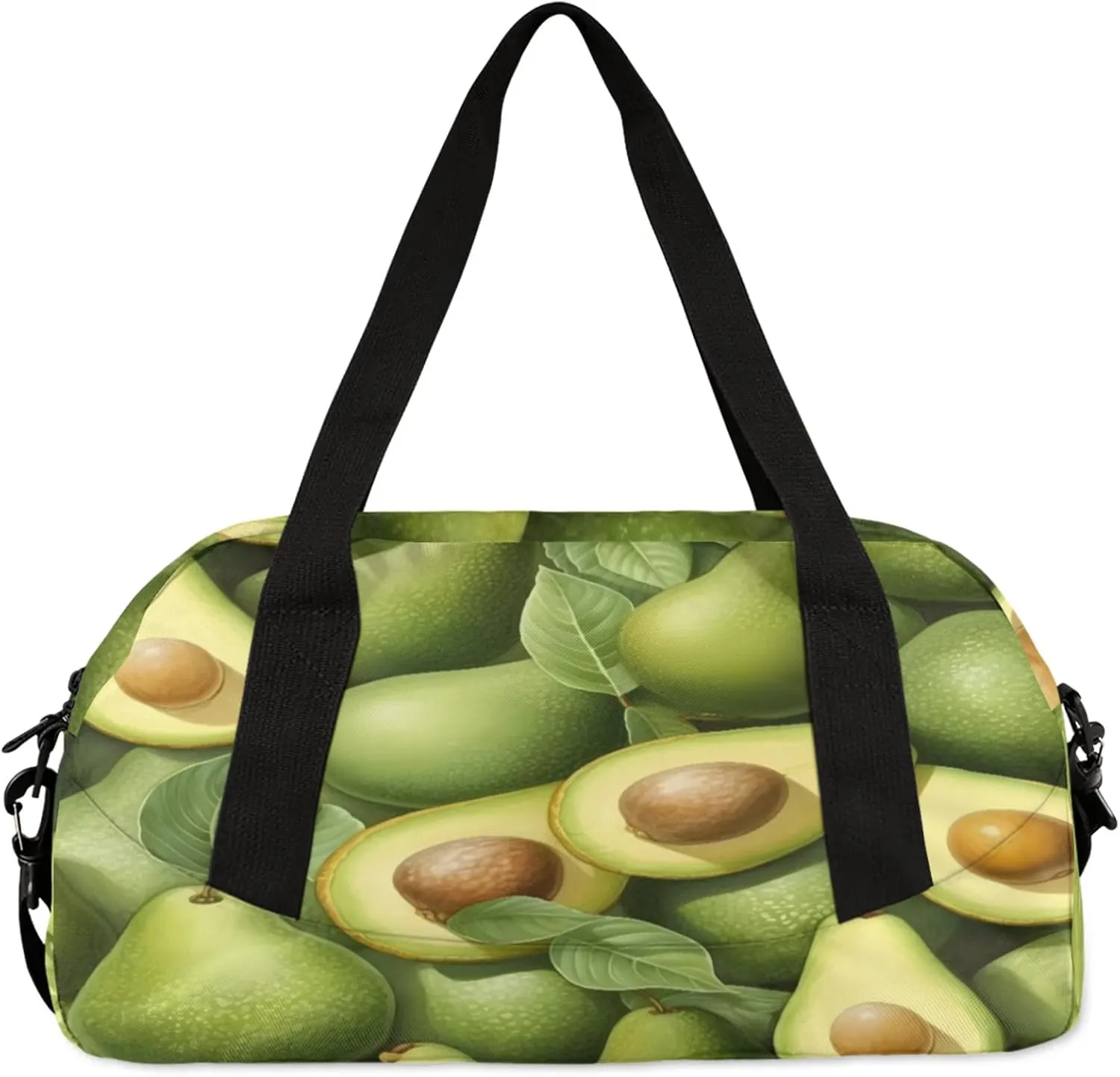 Tropical Fruit Avocado Pattern Kids Duffel Bag Lightweight Waterproof Sports Gym Bag with Front Zipper Pocket Foldable Weekender Overnight Bag for School Practice Gymnastic Ballet