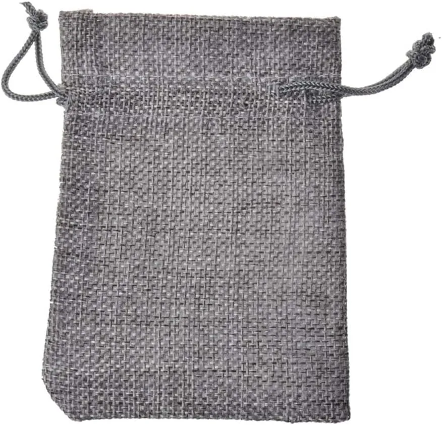 Tvoip 30Pack Burlap Bags with Drawstring Gift Bags Jewelry Pouch for Wedding Party and DIY Craft (Gray, 4 x 5.5 Inch)