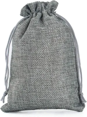 Tvoip 30Pack Burlap Bags with Drawstring Gift Bags Jewelry Pouch for Wedding Party and DIY Craft (Gray, 4 x 5.5 Inch)