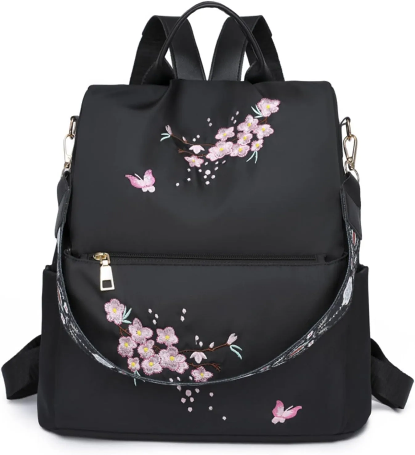 UK Popular Nylon s Beige Pen Bag In Backpack Women School Bags Messenger Computer Bag for (Black, One Size)