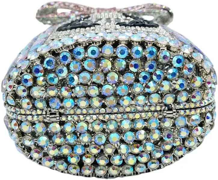 UMREN Women Champagne Bottle Rhinestone Evening Bag Sweet Bow Crystal Purse Clutch Unique Handbag Cocktail Party Shoulder Bag