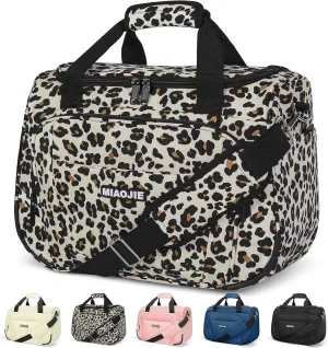 Underseat Carry On Luggage Lightweight Travel Tote Weekender Bag Overnight Duffle Bag for Travel, Travel Essentials Personal Item Travel Bag for Women and Men,Leopard-16Inch