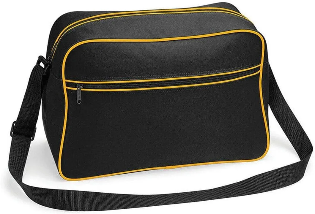 Unisex Travel Use Retro Shoulder Bag Adults Hold All Messenger Shoulder Bag Black/Gold One Size