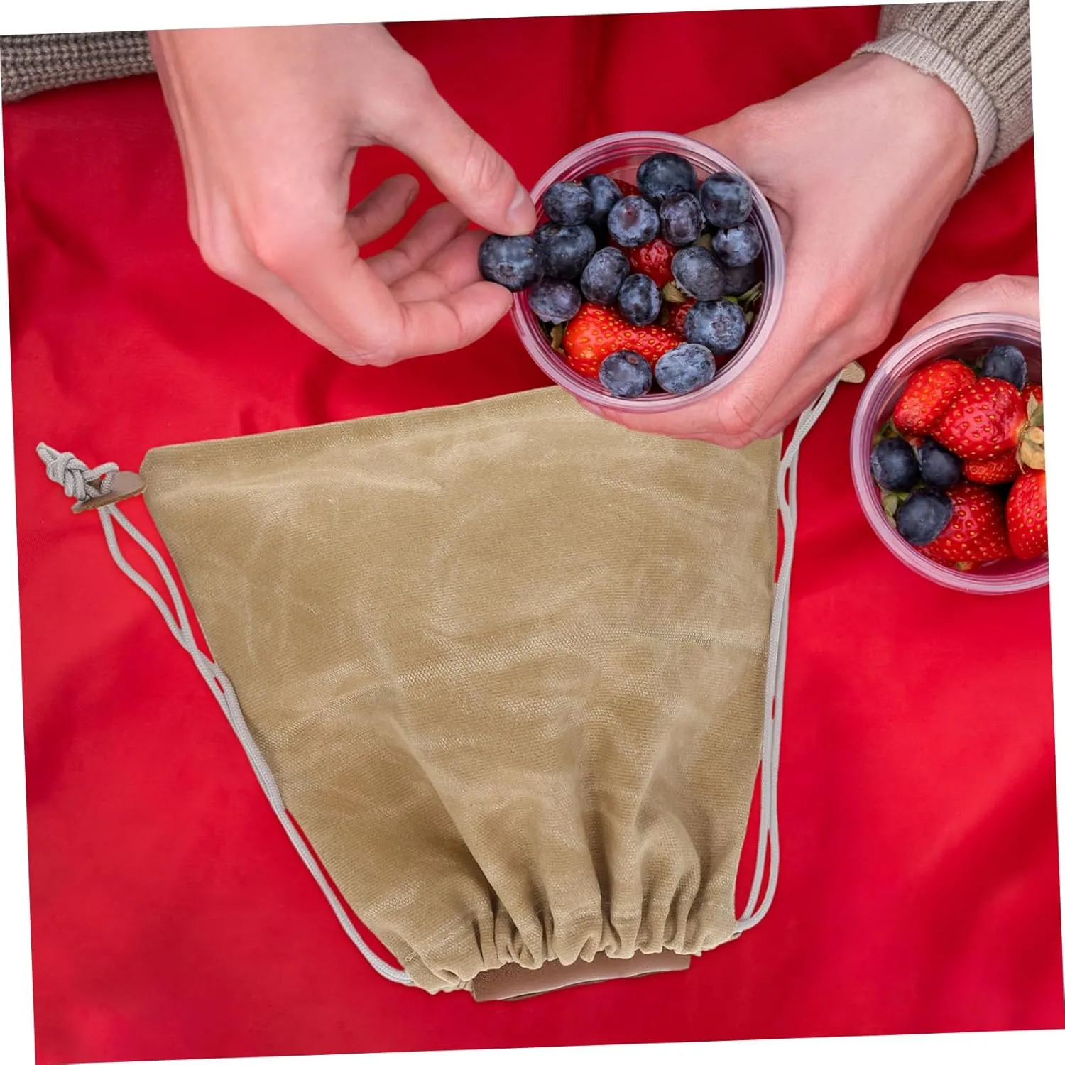 Unomor Mushroom Foraging Bag Multi-Purpose Fruit Picking Canvas Storage Hiking Camping Outdoor Gear