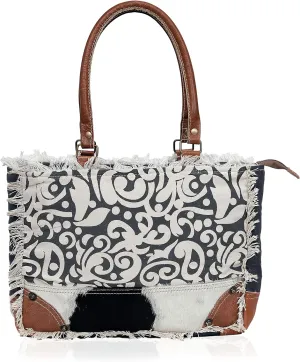 Upcycled Canvas & Leather Shoulder Bag Tote Crossbody Purse Leather Tote Bag Classic Canvas Tote