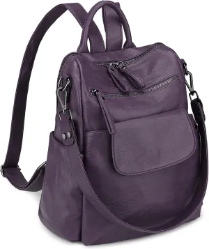 Uromee Backpack Purse for Women Vegan Leather Ladies Fashion Travel Shoulder Bag Convertible