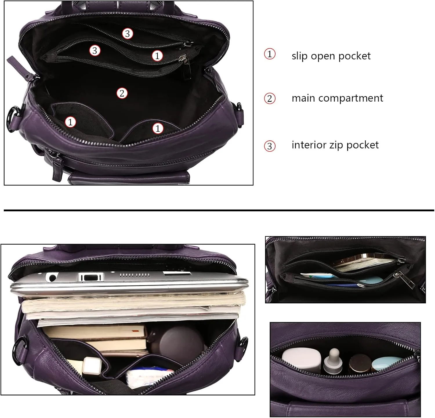 Uromee Backpack Purse for Women Vegan Leather Ladies Fashion Travel Shoulder Bag Convertible
