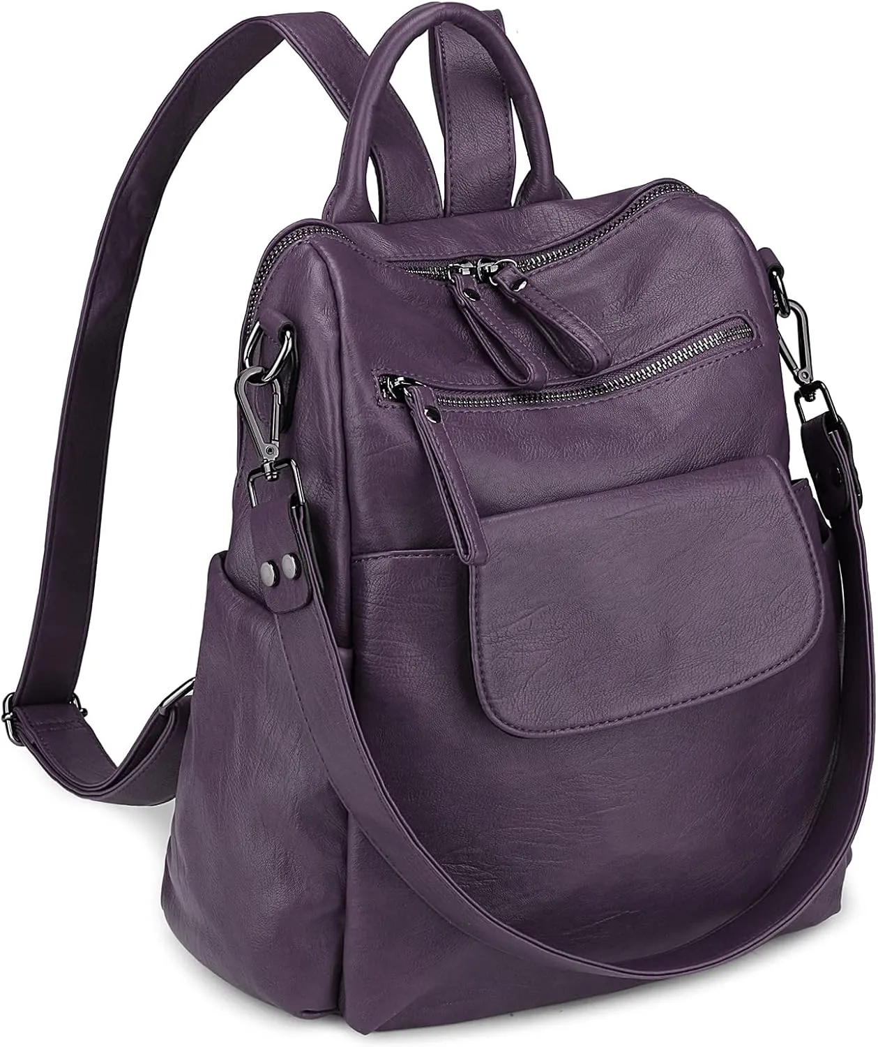 Uromee Backpack Purse for Women Vegan Leather Ladies Fashion Travel Shoulder Bag Convertible