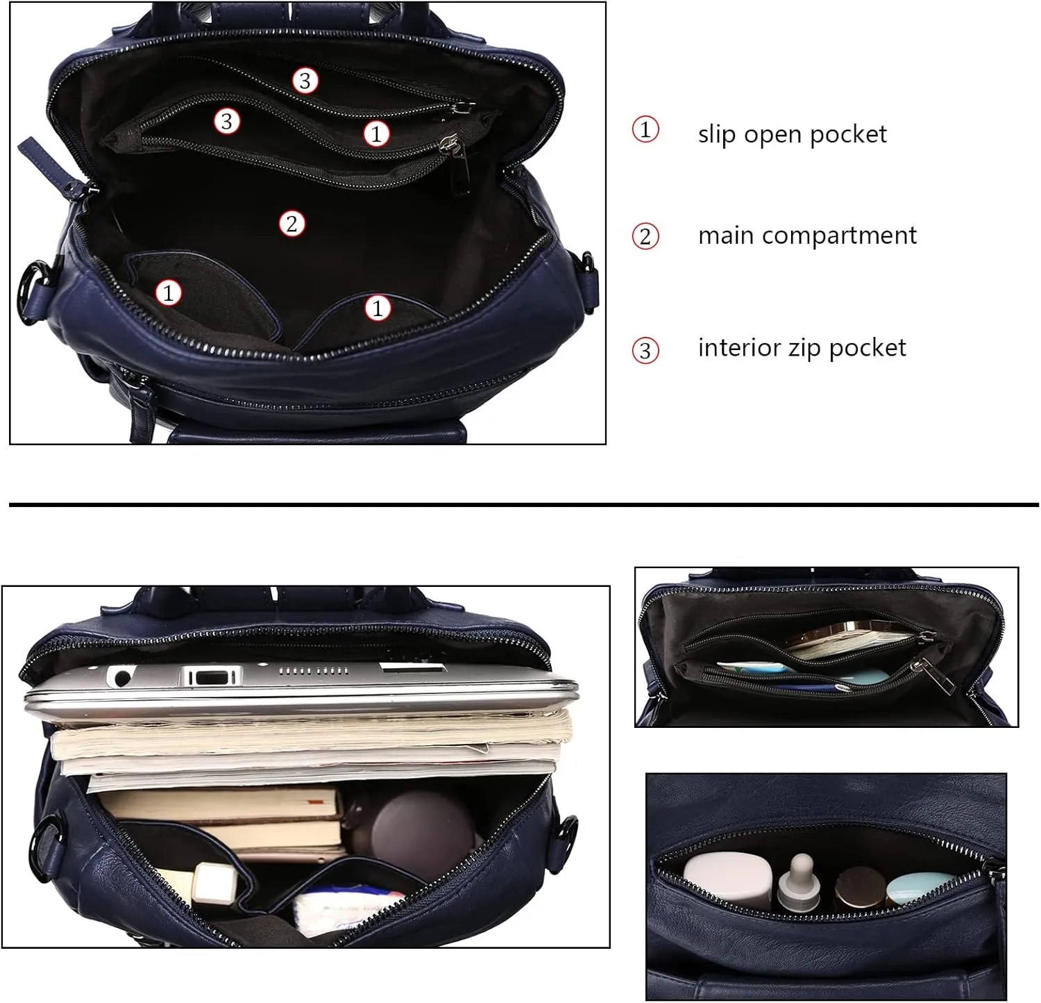 Uromee Backpack Purse for Women Vegan Leather Ladies Fashion Travel Shoulder Bag Convertible