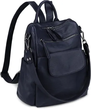 Uromee Backpack Purse for Women Vegan Leather Ladies Fashion Travel Shoulder Bag Convertible