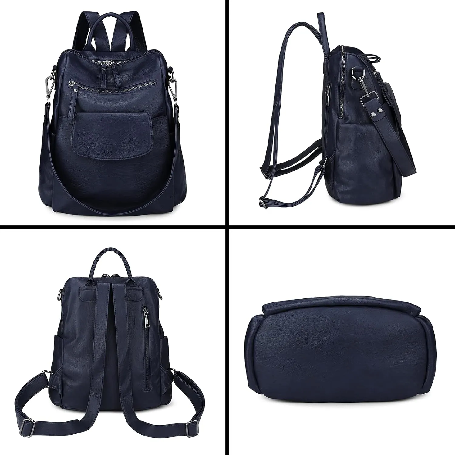 Uromee Backpack Purse for Women Vegan Leather Ladies Fashion Travel Shoulder Bag Convertible